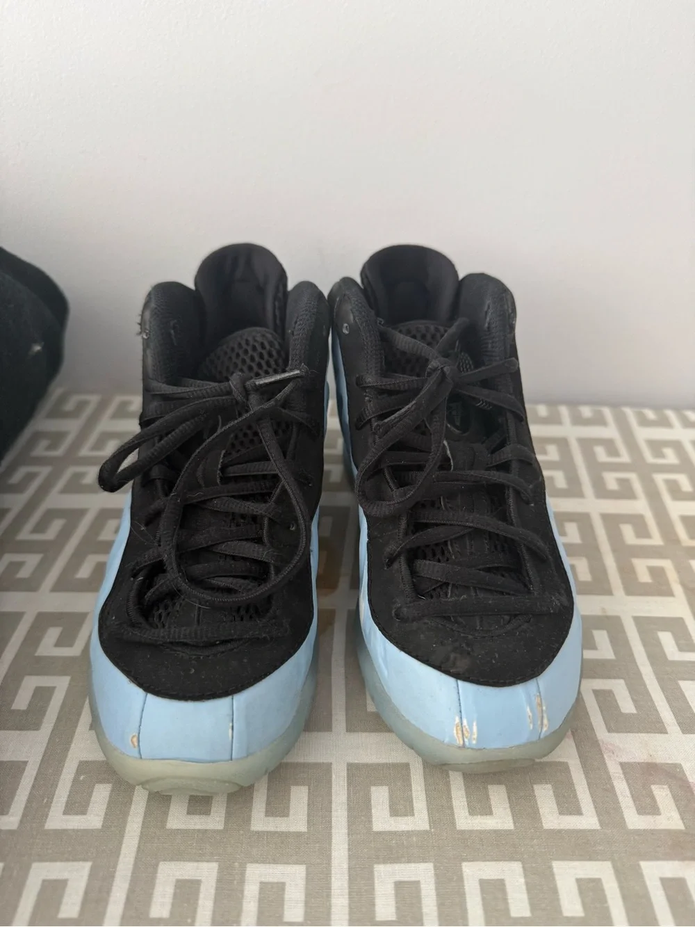 Nike Kids Light Blue Foam Sneakers with Black Upper